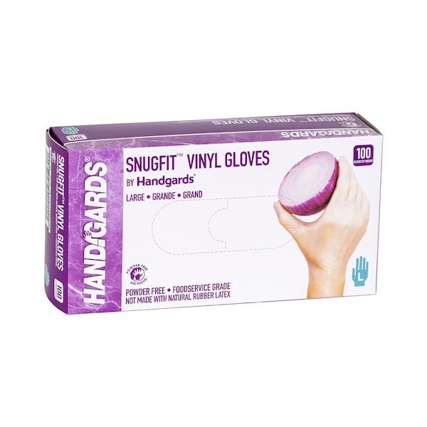 Handgards Snugfit Powder Free Large Vinyl Glove, PK1000